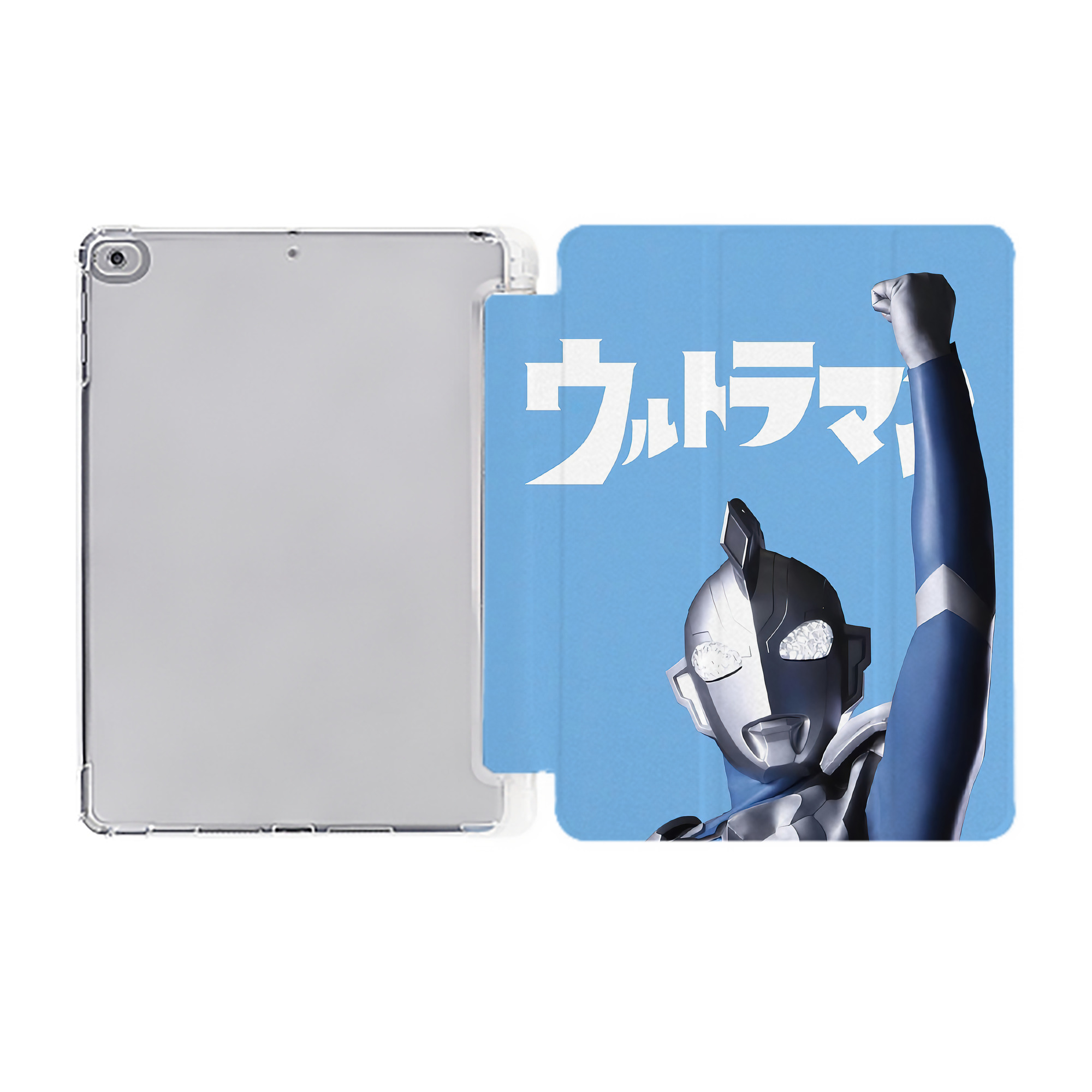 （画像用） ウルトラマン Ultraman IPad ケース ペン収納付き 三つ折りスタンド PUレザー×シリコン 対応機種9.5/10.5/10.9インチ